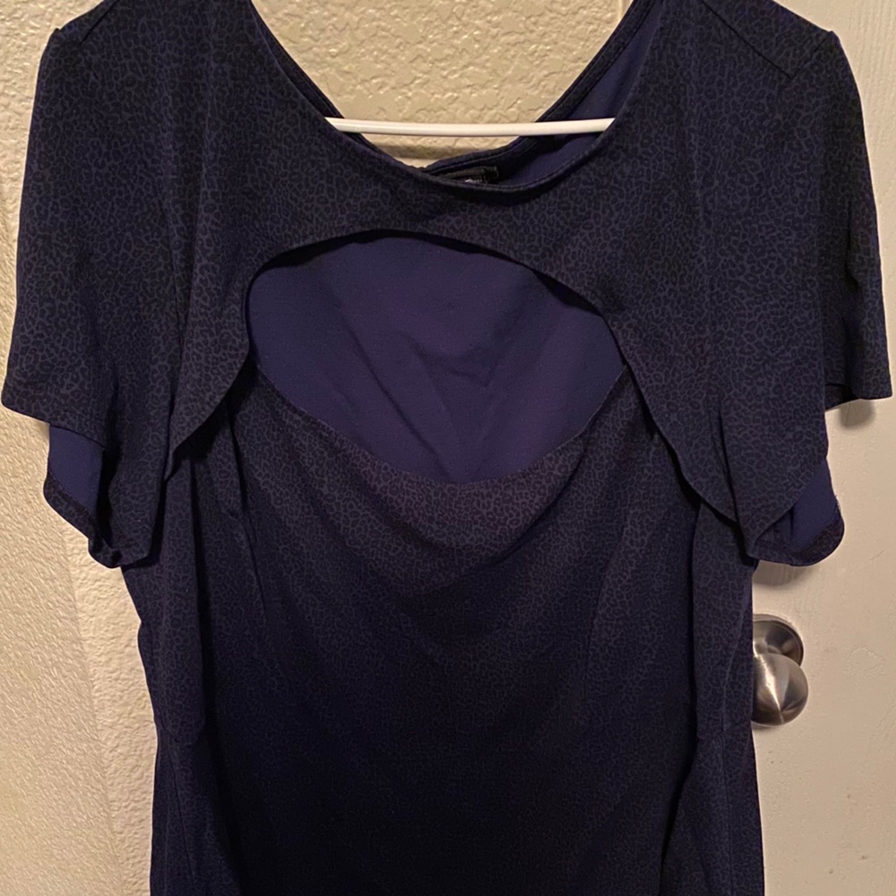 Leopard cutout Peplum Top